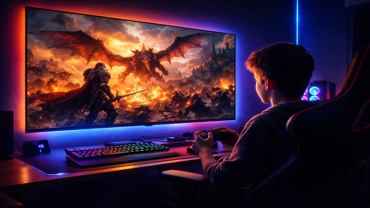 Kid playing game developed through GPU programming