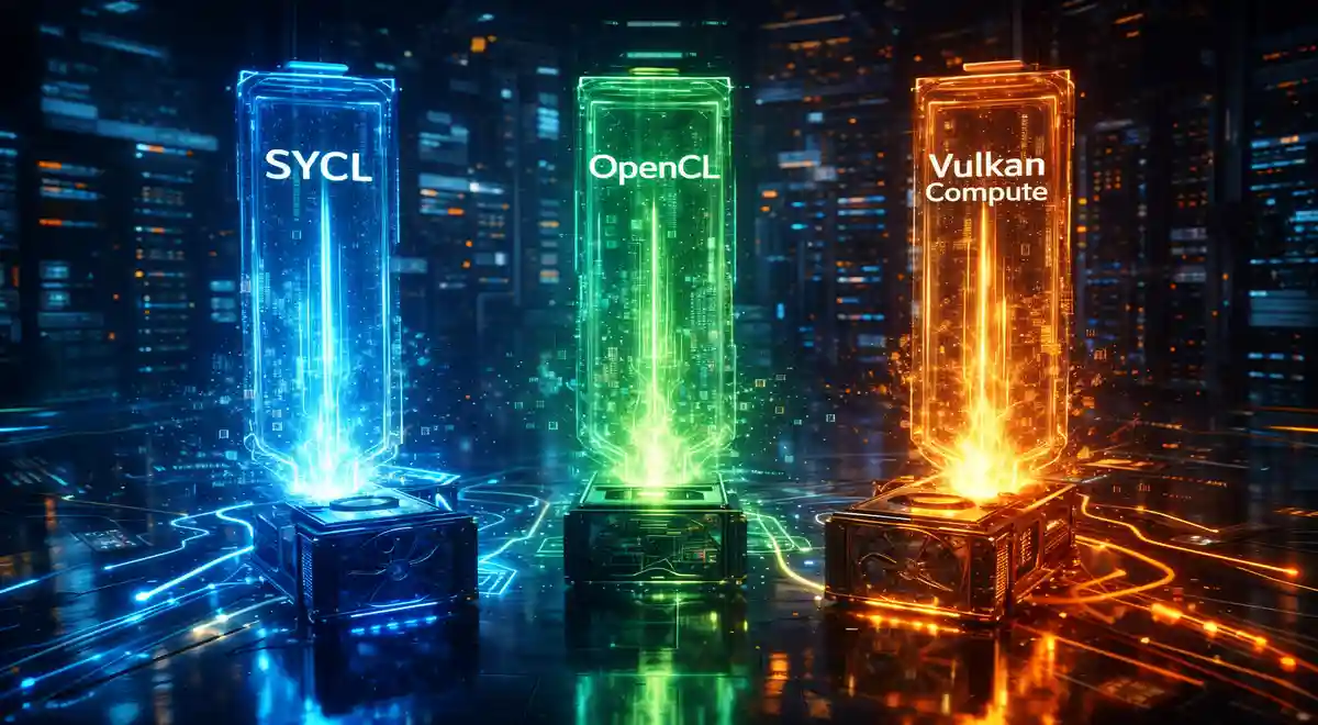 SYCL, OpenCL, and Vulkan Compute compared